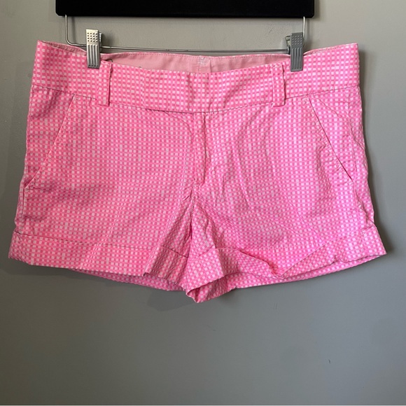 LILLY Pulitzer pink Checkard BARBIE Barclays shorts size 8 - Picture 2 of 11